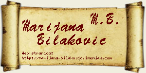 Marijana Bilaković vizit kartica